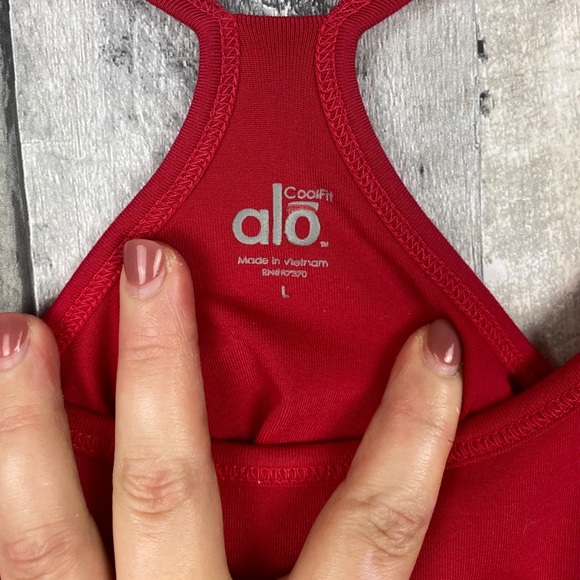ALo Red & Grey Yoga Pose Racerback Tank Size Large - Picture 7 of 8